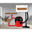 Aspirateur multifonction Hausberg HB-2095RZ, aspiration eau et poussière, 1000 W, grande capacité 15 L, filtre HEPA, rouge-noir