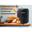 Hot air fryer HAUSBERG HB-2356, 1000-1200 W, 2.6 liters, 30 min timer, adjustable thermostat 80 - 200 degrees C, 5 cooking programs, overheating protection, Black