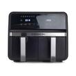 HAUSBERG HB-2373NG double hot air fryer, 2200-2400W, 8.4L capacity, adjustable thermostat with LED display, individual digital control, 14 preset programs, 60 min timer, cooling fan, Black