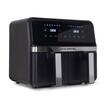 HAUSBERG HB-2373NG double hot air fryer, 2200-2400W, 8.4L capacity, adjustable thermostat with LED display, individual digital control, 14 preset programs, 60 min timer, cooling fan, Black