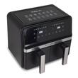 HAUSBERG HB-2373NG double hot air fryer, 2200-2400W, 8.4L capacity, adjustable thermostat with LED display, individual digital control, 14 preset programs, 60 min timer, cooling fan, Black
