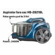 Bagless vacuum cleaner HAUSBERG HB-2821BL, 2400W, multicyclone, dry suction, capacity 3 liters, HEPA filter, speed control, automatic cable rewinder, Blue-Black