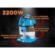 Aspirateur à filtration d&#39;eau Hausberg HB-2830BL, puissance 2 200 W, capacité 18 L, niveau sonore 81 dB, filtre lavable, tube télescopique en métal, bleu