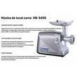 Rozdrabniacz Hausberg HB-3455, 3500W, 2Kg/min, Popychacz warzyw, Obudowa aluminiowa, Silnik miedziany