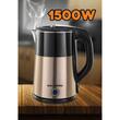Hausberg HB-3618AU Wasserkocher, 1500 W, 2 L, 360 Grad drehbarer Sockel, Kontrollleuchte, Automatische Abschaltung, Gold