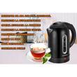 HAUSBERG HB-3621NG Wasserkocher, 1800 W, 1,8 Liter, Edelstahl-Wassertank, Abkochautomatik, 360-Grad-Drehung, Überhitzungsschutz, abnehmbarer Boden, schwarz