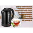 HAUSBERG HB-3621NG Wasserkocher, 1800 W, 1,8 Liter, Edelstahl-Wassertank, Abkochautomatik, 360-Grad-Drehung, Überhitzungsschutz, abnehmbarer Boden, schwarz