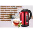HAUSBERG HB-3621RS Wasserkocher, 1800 W, 1,8 Liter, Edelstahl-Wassertank, automatische Abschaltung beim Kochen, 360 Grad Drehung, Überhitzungsschutz, abnehmbarer Boden, rot