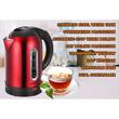 HAUSBERG HB-3621RS Wasserkocher, 1800 W, 1,8 Liter, Edelstahl-Wassertank, automatische Abschaltung beim Kochen, 360 Grad Drehung, Überhitzungsschutz, abnehmbarer Boden, rot