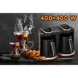 Hausberg HB-3820AU Türkische Kaffeemaschine, 2 Behälter, 400+400 W, Ton- und Lichtwarnung, Gold/Schwarz