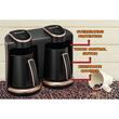 Hausberg HB-3820AU Türkische Kaffeemaschine, 2 Behälter, 400+400 W, Ton- und Lichtwarnung, Gold/Schwarz