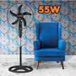 HAUSBERG HB-5860NG Standventilator, 55W, 3 Geschwindigkeiten, Durchmesser 46 cm, Timer, schwarz
