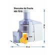 Hausberg HB-7515 Fruchtsaftpresse, 800 W, Edelstahlklingen, Kupfermotor