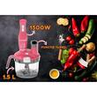 4-in-1-Mixer Hausberg HB-7710RZ, Schüsselkapazität 1,5 l, 1500 W, Turbofunktion, Pink