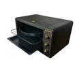 Rustikaler Elektrobackofen HAUSBERG HB-8001RST, 1400W, 48l, Mechanische Zeitschaltuhr, Einstellbarer Thermostat, 4 Einschubhöhen, Hochtemperaturbeständige Glastür, Mechanische Blende, Schwarz-Gold