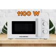 HAUSBERG HB-8008AB Mikrowelle, 20 Liter, Leistung 1150 W, Leistung 700 W, 5 Leistungsstufen, mechanische Steuerung, Thermostat, 35-Minuten-Timer, Auftaufunktion, Innenbeleuchtung, Programmende-Signal, Weiß
