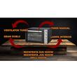Hausberg HB-8020 Elektrobackofen, 70l Fassungsvermögen, Turbolüfter, Innenbeleuchtung, Doppelglas, Schwarz