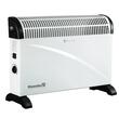 Convecteur électrique HAUSBERG HB-8206, 3 niveaux de puissance 750/1250/2000 W, thermostat réglable, protection contre la surchauffe, voyant lumineux, blanc