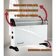 Convecteur électrique HAUSBERG HB-8206, 3 niveaux de puissance 750/1250/2000 W, thermostat réglable, protection contre la surchauffe, voyant lumineux, blanc