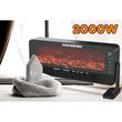 Electric fireplace with Fan Hausberg HB-8216NG, Remote control, 2000W, 2 heating settings, PTC ceramic heating with flame effect, Thermostat 15-35 degrees C, IP24 protection, Black