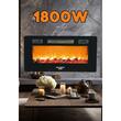Hausberg HB-8225 Wand-Elektrokamin, 1800 W, Fernbedienung, 3 Arbeitsstufen, Turbolüfter, orangefarbene LED-Flammenelektrifizierung, einstellbarer Thermostat, Eisen + Glas