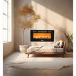 Hausberg HB-8225 Wand-Elektrokamin, 1800 W, Fernbedienung, 3 Arbeitsstufen, Turbolüfter, orangefarbene LED-Flammenelektrifizierung, einstellbarer Thermostat, Eisen + Glas