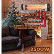 Electric infrared radiator Hausberg HB-8551AL, 2500W, 1 quartz tube, adjustable control with mechanical thermostat, IP34 protection, Aluminum