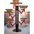 Hausberg HB-8561NG tower type electric radiator, 1000W, 2 temperature levels, carbon fiber tube, safety for overturning, oscillation, transport handle, Black