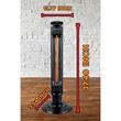 Hausberg HB-8561NG tower type electric radiator, 1000W, 2 temperature levels, carbon fiber tube, safety for overturning, oscillation, transport handle, Black