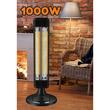 Hausberg HB-8565NG electric radiator, 1000W, 2 heating levels, carbon fiber tube, IP24 protection, mechanical thermostat, metal housing