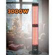 Digital electric radiator with remote control Hausberg HB-8570NG, 3000W, 3 heating levels, double carbon fiber tube, IP45 protection, digital thermostat, Black