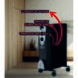 Hausberg HB-8909NG Elektroheizung, 2000 W, 9 Elemente, 3 Leistungsstufen, Einstellbarer Thermostat, Überhitzungsschutz, Kippschutz, Kontrollleuchte, Schwarz