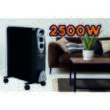 Hausberg HB-8911NG Elektroheizung, 2500 W, 11 Elemente, 3 Leistungsstufen, Einstellbarer Thermostat, Überhitzungsschutz, Kippschutz, Kontrollleuchte, Schwarz