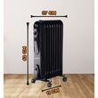 Elektrischer Ölheizer HAUSBERG HB-8915, 3 Geschwindigkeiten, 800-1200-2000 W, 9 Elemente 110 mm x 580 mm, regelbarer Thermostat, Griff und Räder für einfaches Bewegen, Betriebslichtanzeige, schwarz