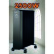 Hausberg HB-8955NG Digitaler Elektroheizer mit Fernbedienung, 2500 W, 11 Elemente, 3 Einstellungen, elektronischer Thermostat, Überhitzungsschutz, Kippschutz, Schwarz