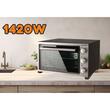 Hausberg HB 9320 Elektrobackofen, 1420 W, 38 L, Timer, Thermostat, 2 Bleche, Grau/Schwarz