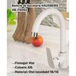 HAUSBERG HB-F5002 kitchen faucet, single lever, matte finish, White