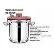 Schnellkochtopf HAUSBERG HB-H 309, 9 Liter, 18/10 Edelstahl, Induktion, Dreifachboden, Silber-Rot