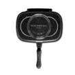 Hausberg HB-H1540NG Doppel-Grillpfanne, antihaftbeschichtet, 36 cm, Marmor, Schwarz