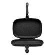 Hausberg HB-H1540NG Doppel-Grillpfanne, antihaftbeschichtet, 36 cm, Marmor, Schwarz