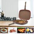 Hausberg HB-H1540PO Doppel-Grillpfanne, antihaftbeschichtet, 36 cm, Marmor, Orange