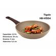 HAUSBERG HB-H1554 Bratpfanne, 24cm, 2L, Aluminium gepresst, Granitstein, beige