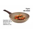 HAUSBERG HB-H1558 Bratpfanne, 28cm, 3,2L, Aluminium gepresst, Granitstein, beige