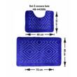 2er-Set HAUSBERG HB-H435BL Badematten, Textilmaterial, 46x72/46x35 cm, Blau