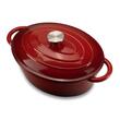 Emaillierter Gusseisentopf mit Deckel HAUSBERG HB-H750, Fassungsvermögen 4,5L, Durchmesser 30x23 cm, Tiefe 12 cm, Antihaftbeschichtung, Rot