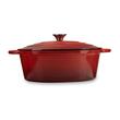 Emaillierter Gusseisentopf mit Deckel HAUSBERG HB-H750, Fassungsvermögen 4,5L, Durchmesser 30x23 cm, Tiefe 12 cm, Antihaftbeschichtung, Rot