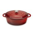 Emaillierter Gusseisentopf mit Deckel HAUSBERG HB-H750, Fassungsvermögen 4,5L, Durchmesser 30x23 cm, Tiefe 12 cm, Antihaftbeschichtung, Rot