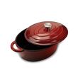 Emaillierter Gusseisentopf mit Deckel HAUSBERG HB-H750, Fassungsvermögen 4,5L, Durchmesser 30x23 cm, Tiefe 12 cm, Antihaftbeschichtung, Rot