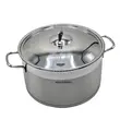 HAUSBERG HB-H772 Topf zylindrisch, Edelstahl mit Deckel, Fassungsvermögen 4,5 l, Ø 22 cm, doppelter Boden