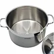 HAUSBERG HB-H774 Topf zylindrisch, Edelstahl mit Deckel, Inhalt 6,5 l, Ø 24 cm, doppelter Boden